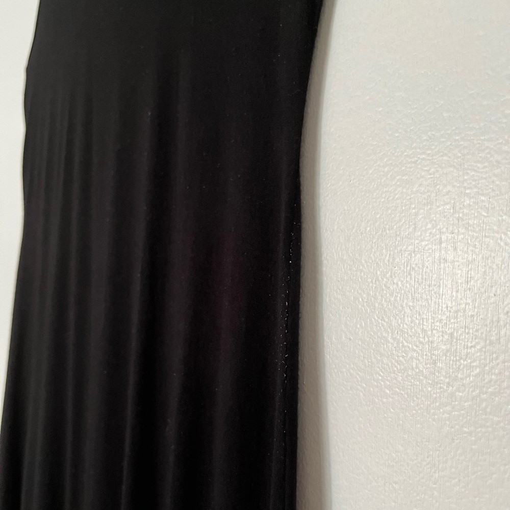Nation LDT (M) Jersey Mini Midi Dress Black Stretchy Rayon Sleeveless - Picture 4 of 7